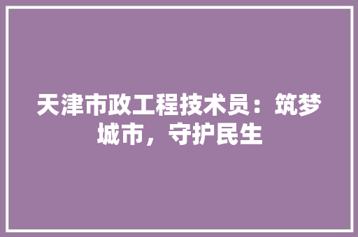 天津市政工程技术员：筑梦城市，守护民生 现代风格装饰