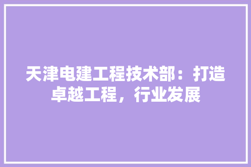 天津电建工程技术部：打造卓越工程，行业发展 现代风格装饰