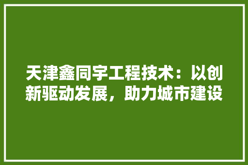 天津鑫同宇工程技术：以创新驱动发展，助力城市建设新征程 现代风格装饰