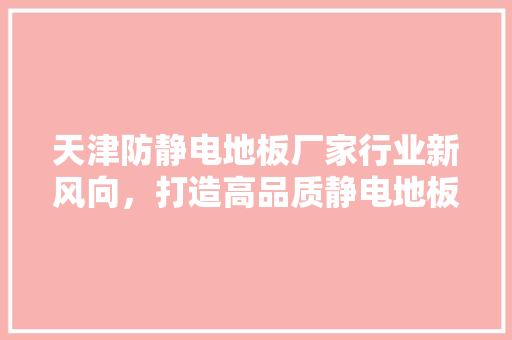 天津防静电地板厂家行业新风向，打造高品质静电地板解决方法 现代风格装饰