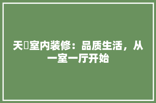 天璟室内装修：品质生活，从一室一厅开始 现代风格装饰