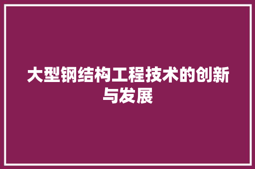 大型钢结构工程技术的创新与发展 现代风格装饰