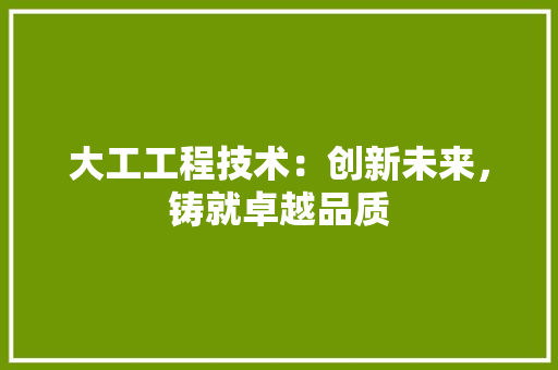 大工工程技术：创新未来，铸就卓越品质 现代风格装饰