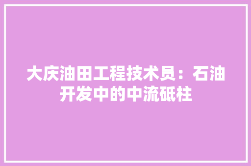 大庆油田工程技术员：石油开发中的中流砥柱 现代风格装饰