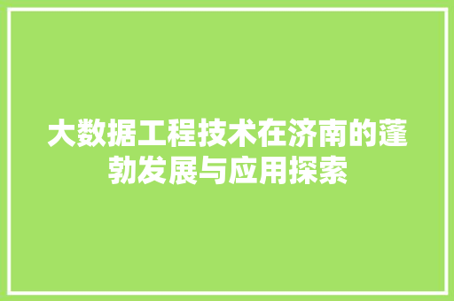 大数据工程技术在济南的蓬勃发展与应用探索 现代风格装饰