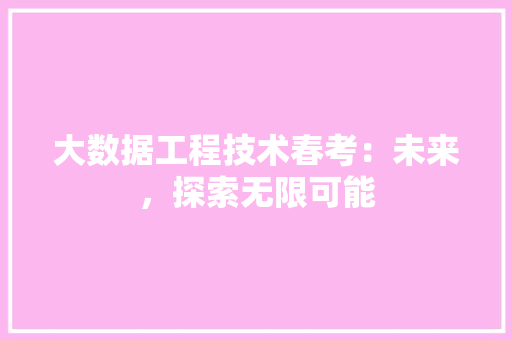 大数据工程技术春考：未来，探索无限可能 现代风格装饰