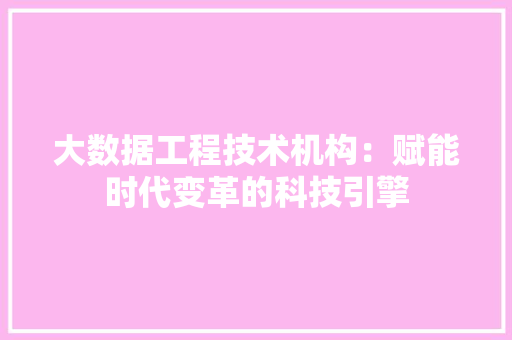 大数据工程技术机构：赋能时代变革的科技引擎 现代风格装饰