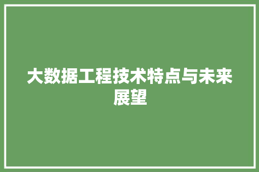 大数据工程技术特点与未来展望 现代风格装饰