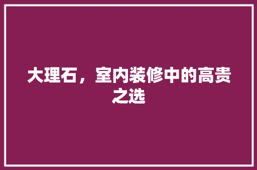 大理石，室内装修中的高贵之选 现代风格装饰