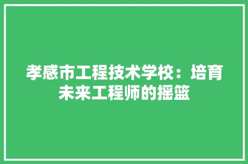 孝感市工程技术学校：培育未来工程师的摇篮 现代风格装饰