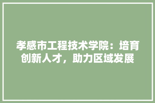 孝感市工程技术学院：培育创新人才，助力区域发展 现代风格装饰