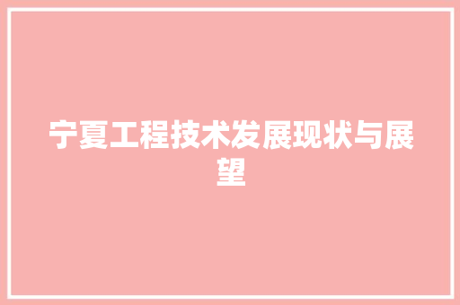 宁夏工程技术发展现状与展望 现代风格装饰