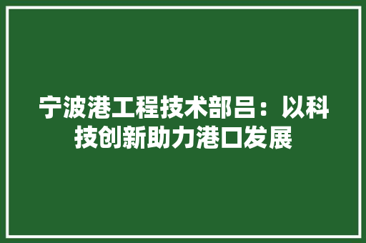 宁波港工程技术部吕：以科技创新助力港口发展 现代风格装饰
