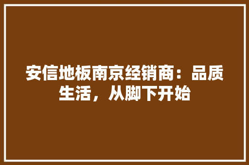 安信地板南京经销商：品质生活，从脚下开始 现代风格装饰