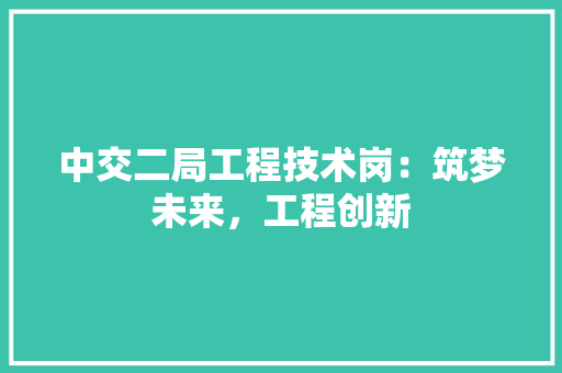 中交二局工程技术岗：筑梦未来，工程创新 家居装修