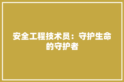 安全工程技术员：守护生命的守护者 现代风格装饰