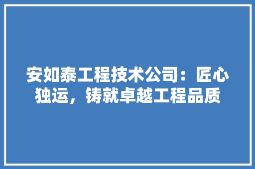 安如泰工程技术公司：匠心独运，铸就卓越工程品质 现代风格装饰