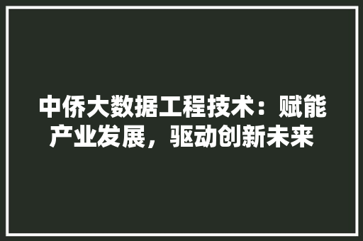 中侨大数据工程技术：赋能产业发展，驱动创新未来 家居装修