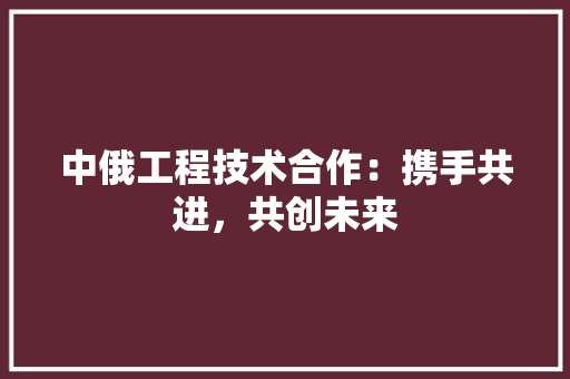 中俄工程技术合作：携手共进，共创未来 家居装修