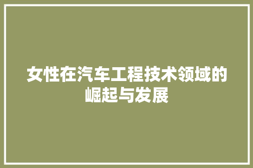女性在汽车工程技术领域的崛起与发展 现代风格装饰