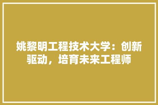 姚黎明工程技术大学：创新驱动，培育未来工程师 现代风格装饰