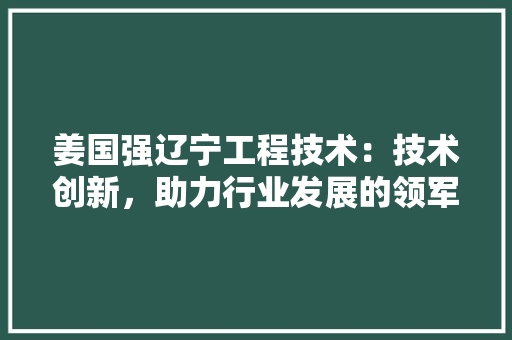姜国强辽宁工程技术：技术创新，助力行业发展的领军人物 现代风格装饰