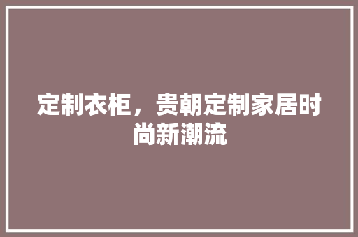 定制衣柜，贵朝定制家居时尚新潮流