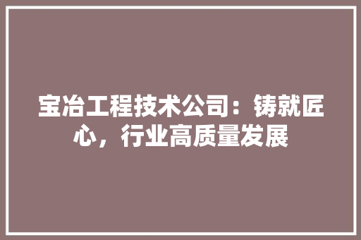 宝冶工程技术公司：铸就匠心，行业高质量发展 现代风格装饰