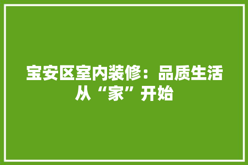 宝安区室内装修：品质生活从“家”开始 现代风格装饰
