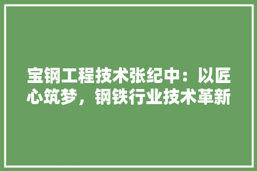 宝钢工程技术张纪中：以匠心筑梦，钢铁行业技术革新 现代风格装饰