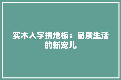 实木人字拼地板：品质生活的新宠儿 现代风格装饰