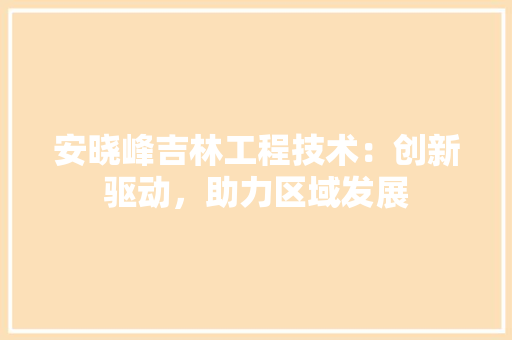 安晓峰吉林工程技术：创新驱动，助力区域发展 现代风格装饰