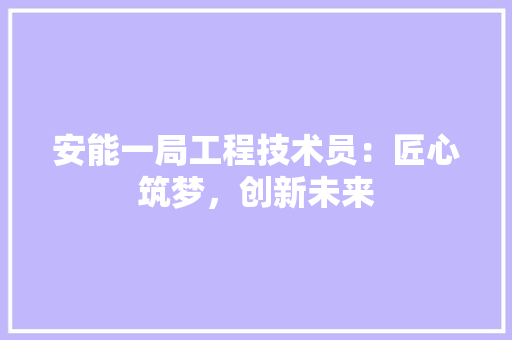 安能一局工程技术员：匠心筑梦，创新未来 现代风格装饰