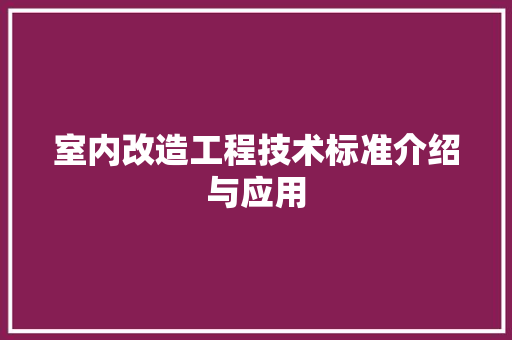 室内改造工程技术标准介绍与应用 现代风格装饰