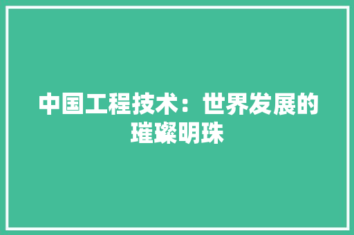 中国工程技术：世界发展的璀璨明珠 家居装修