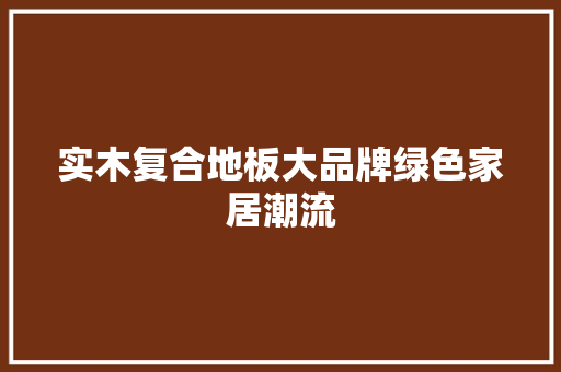 实木复合地板大品牌绿色家居潮流 现代风格装饰