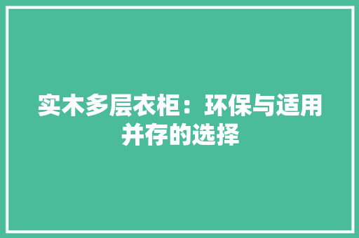 实木多层衣柜：环保与适用并存的选择 现代风格装饰