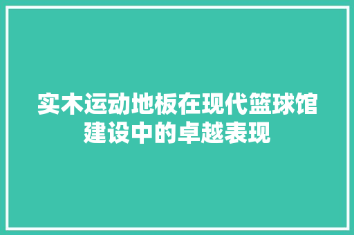 实木运动地板在现代篮球馆建设中的卓越表现 现代风格装饰