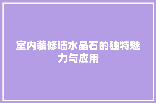 室内装修墙水晶石的独特魅力与应用 现代风格装饰
