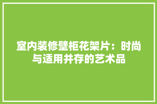 室内装修壁柜花架片：时尚与适用并存的艺术品