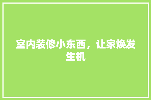 室内装修小东西，让家焕发生机 现代风格装饰