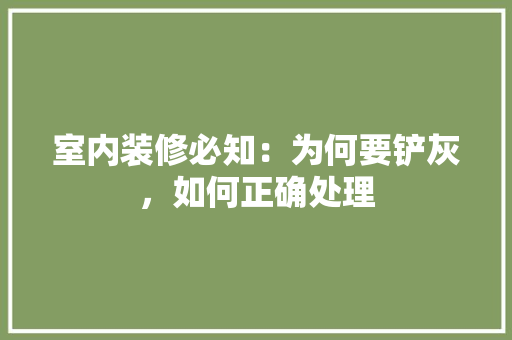 室内装修必知：为何要铲灰，如何正确处理 现代风格装饰