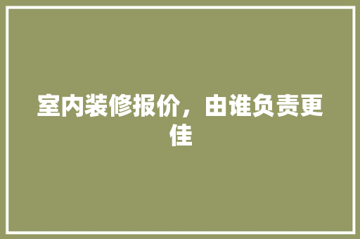 室内装修报价，由谁负责更佳 现代风格装饰