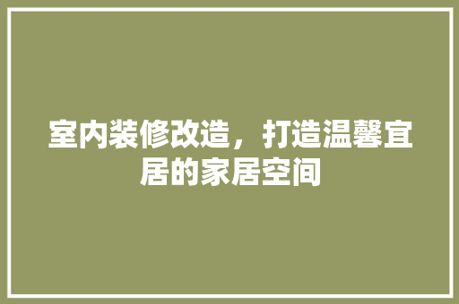 室内装修改造，打造温馨宜居的家居空间 现代风格装饰