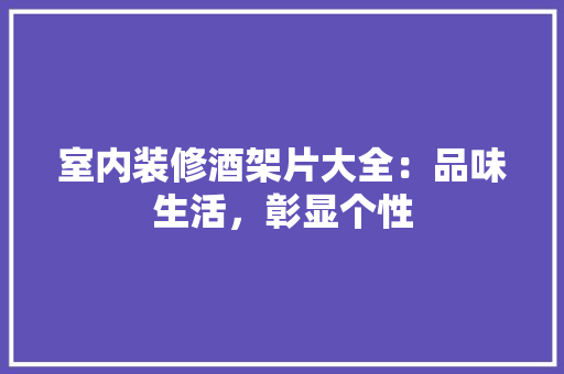 室内装修酒架片大全：品味生活，彰显个性