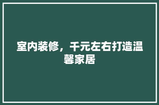 室内装修，千元左右打造温馨家居 现代风格装饰