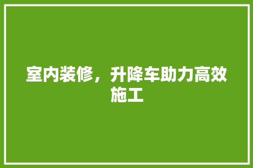 室内装修，升降车助力高效施工 现代风格装饰