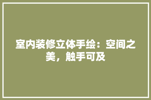 室内装修立体手绘：空间之美，触手可及 现代风格装饰