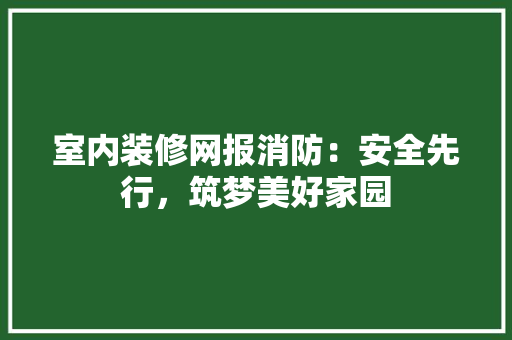 室内装修网报消防：安全先行，筑梦美好家园 现代风格装饰
