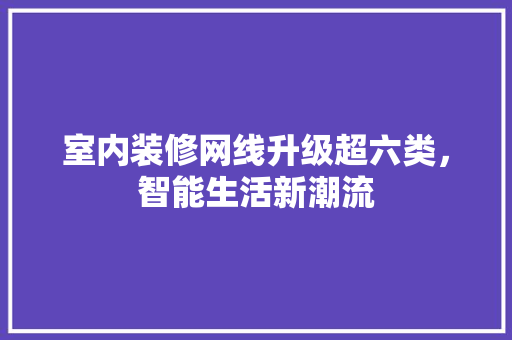 室内装修网线升级超六类，智能生活新潮流 现代风格装饰